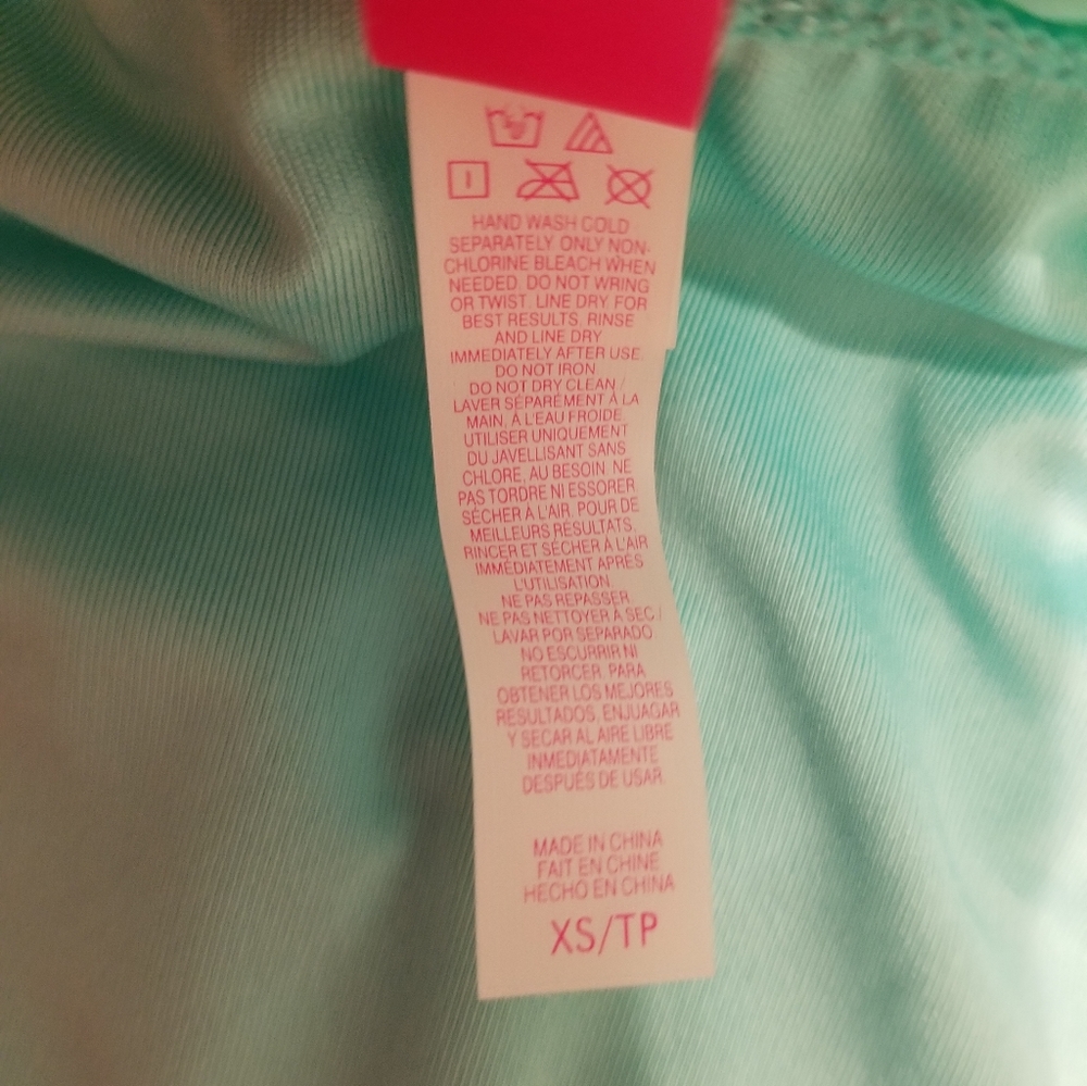 Victoria's Secret Lt Teal Scalloped Edge String Bikini Set  M/TOP XS/BOTTOM - Picture 10 of 10